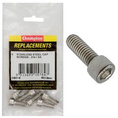 Champion - Socket Head Cap Screws Stainless Steel M8 x 20mm - 316/a4 | C1817-10