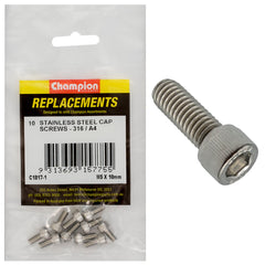 Champion - Socket Head Cap Screws Stainless Steel M5 x 10mm - 316/a4 | C1817-1