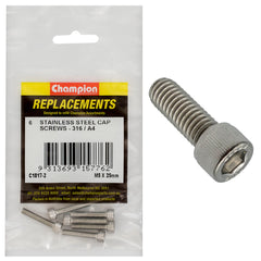 Champion - Socket Head Cap Screws Stainless Steel M5 x 25mm - 316/a4 | C1817-2