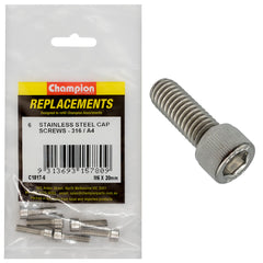 Champion - Socket Head Cap Screws Stainless Steel M6 x 20mm - 316/a4 | C1817-6