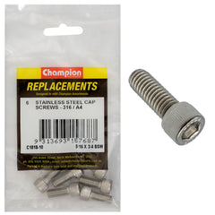 Champion - Socket Head Cap Screws Stainless Steel 5/16" x 3/4" - BSW - 316/a4 | C1818-10