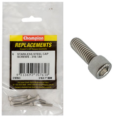 Champion - Socket Head Cap Screws Stainless Steel 3/16" x 1" - BSW - 316/a4 | C1818-3