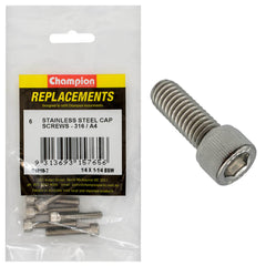 Champion - Socket Head Cap Screws Stainless Steel 1/4" x 1 - 1/4" - BSW - 316/a4 | C1818-7