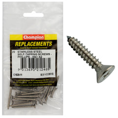 Champion - Self Tapping Screws - Countersunk - Phillips Stainless Steel 4.2 x 38mm - 304/a2 | C1820-11