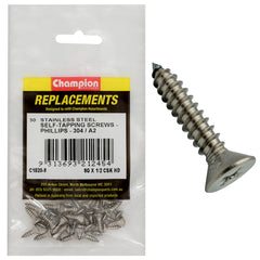 Champion - Self Tapping Screws - Countersunk - Phillips Stainless Steel 4.2 x 13mm - 304/a2 | C1820-8
