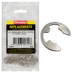Champion - E - Clips Stainless Steel 8mm Shaft - 316/a4 | C1824-5