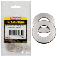 Champion - WASHERS-FLAT-BODY-STAINLESS STEEL-3/16" x 1"-304/A2 | C1830-13