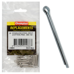 Champion - Split Pins Stainless Steel 3.2 x 25mm - 304/a2 | C1850-6