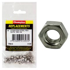 Champion - Hex Plain Nuts Stainless Steel 3/16" - 304/a2 | C1860-13
