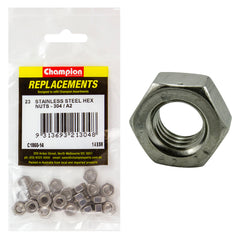 Champion - Hex Plain Nuts Stainless Steel 1/4" - 304/a2 | C1860-14