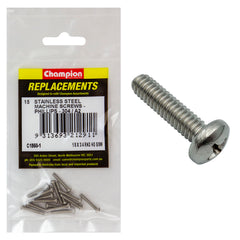 Champion - Machine Screws - Pan - Phillips Stainless Steel 1/8" x 3/4" - 304/a2 | C1860-1