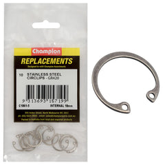 Champion - Circlips - Internal Shaft Stainless Steel 18mm - 316/a4 | C1861-5