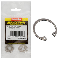 Champion - Circlips - Internal Shaft Stainless Steel 20mm - 316/a4 | C1861-6