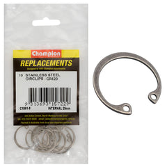 Champion - Circlips - Internal Shaft Stainless Steel 25mm - 316/a4 | C1861-8