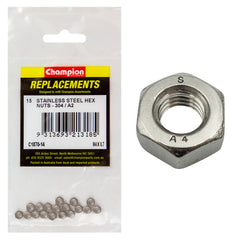 Champion - Hex Plain Nuts Stainless Steel M4 x 0.7mm - 304/a2 | C1870-14