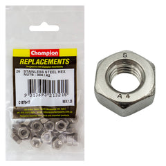 Champion - Hex Plain Nuts Stainless Steel M8 x 1.25mm - 304/a2 | C1870-17
