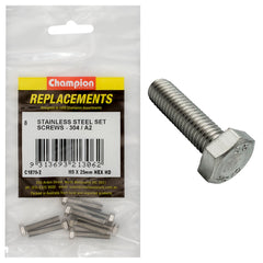 Champion - Hex Set Screws Stainless Steel M5 x 25mm - 304/a2 | C1870-2