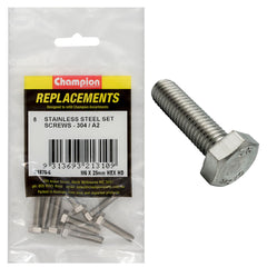 Champion - Hex Set Screws Stainless Steel M6 x 25mm - 304/a2 | C1870-6