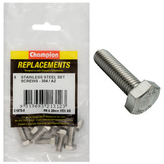 Champion - Hex Set Screws Stainless Steel M8 x 20mm - 304/a2 | C1870-8
