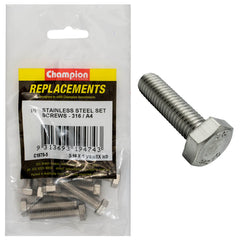 Champion - Hex Set Screws Stainless Steel 5/16" x 1 - 1/2" - UNC - 316/a4 | C1875-5