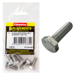 Champion - Hex Set Screws Stainless Steel M10 x 25mm - 304/a2 | C1880-14
