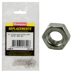 Champion - Hex Plain Nuts Stainless Steel M5 x 0.8mm - 304/a2 | C1880-19
