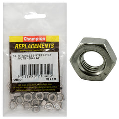 Champion - Hex Plain Nuts Stainless Steel M8 x 1.25mm - 304/a2 | C1880-21