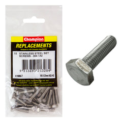 Champion - Hex Set Screws Stainless Steel M6 x 25mm - 304/a2 | C1880-7
