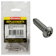 Champion - Self Tapping - Screws - Pan - Torx (tpx) Stainless Steel 4.8 x 38mm - 304/a2 | C1882-11
