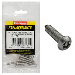 Champion - Self Tapping - Screws - Pan - Torx (tpx) Stainless Steel 5.5 x 38mm - 304/a2 | C1882-14