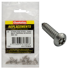 Champion - Self Tapping - Screws - Pan - Torx (tpx) Stainless Steel 3.5 x 13mm - 304/a2 | C1882-1