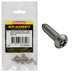 Champion - Self Tapping - Screws - Pan - Torx (tpx) Stainless Steel 4.2 x 13mm - 304/a2 | C1882-4