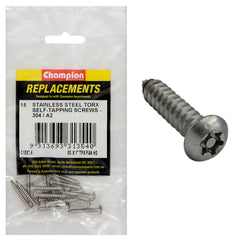 Champion - Self Tapping - Screws - Pan - Torx (tpx) Stainless Steel 4.2 x 25mm - 304/a2 | C1882-6