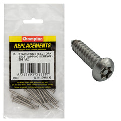Champion - Self Tapping - Screws - Pan - Torx (tpx) Stainless Steel 4.2 x 38mm - 304/a2 | C1882-7