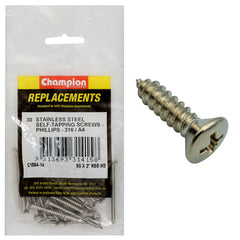 Champion - Self Tapping Screws - Rsd - Phillips Stainless Steel 4.2 x 50mm - 316/a4 | C1884-14