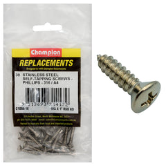 Champion - Self Tapping Screws - Rsd - Phillips Stainless Steel 4.8 x 25mm - 316/a4 | C1884-16