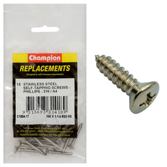 Champion - Self Tapping Screws - Rsd - Phillips Stainless Steel 4.8 x 32mm - 316/a4 | C1884-17