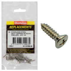 Champion - Self Tapping Screws - Rsd - Phillips Stainless Steel 2.9 x 16mm - 316/a4 | C1884-2