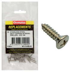 Champion - Self Tapping Screws - Rsd - Phillips Stainless Steel 2.9 x 19mm - 316/a4 | C1884-3