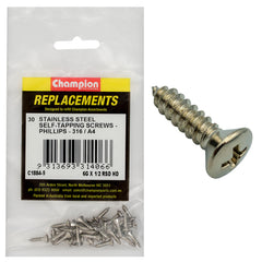 Champion - Self Tapping Screws - Rsd - Phillips Stainless Steel 3.5 x 13mm - 316/a4 | C1884-5