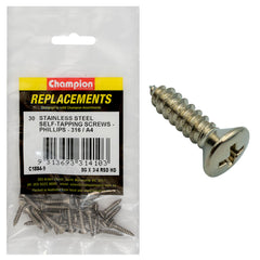 Champion - Self Tapping Screws - Rsd - Phillips Stainless Steel 4.2 x 19mm - 316/a4 | C1884-9