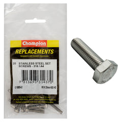 Champion - Hex Set Screws Stainless Steel M5 x 25mm - 316/a4 | C1885-2
