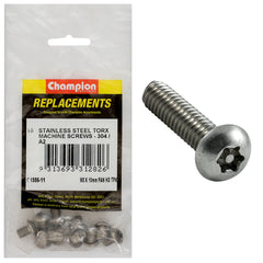 Champion - Machine Screws-pan-torx (tpx) Stainless Steel m8x10mm-304/a2 | C1886-11