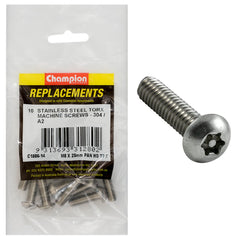 Champion - Machine Screws - Pan - Torx (tpx) Stainless Steel M8 x 25mm - 304/a2 | C1886-14