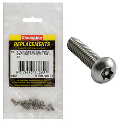 Champion - Machine Screws - Pan - Torx (tpx) Stainless Steel M5 x 10mm - 304/a2 | C1886-1