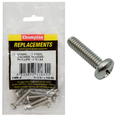 Champion - Machine Screws - Pan - Phillips Stainless Steel M6 x 35mm - 316/a4 | C1888-10