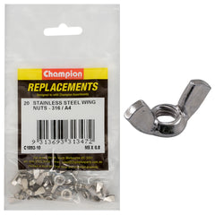 Champion - WING NUTS-STAINLESS STEEL-M5 x 0.8mm-316/A4 | C1892-10