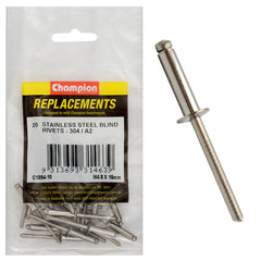 Champion - Rivets - Blind Stainless Steel 4.8 x 18mm - 304/a2 | C1894-10