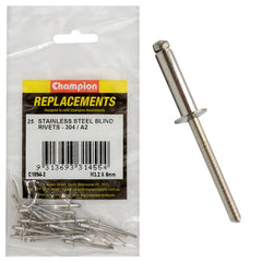Champion - Rivets - Blind Stainless Steel 3.2 x 6mm - 304/a2 | C1894-2