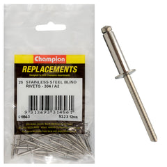 Champion - Rivets - Blind Stainless Steel 3.2 x 12mm - 304/a2 | C1894-3